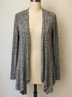 Mossimo Supply Co. Marled Gray Open-Front Drape Cardigan